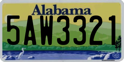 AL license plate 5AW3321