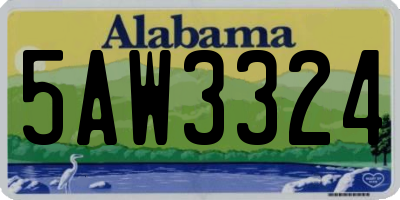 AL license plate 5AW3324