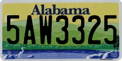 AL license plate 5AW3325
