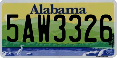 AL license plate 5AW3326
