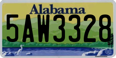 AL license plate 5AW3328