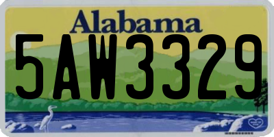 AL license plate 5AW3329