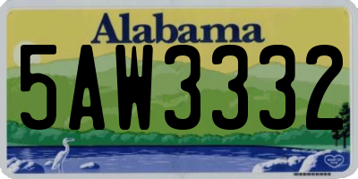 AL license plate 5AW3332