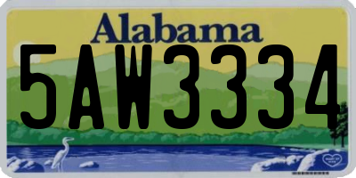 AL license plate 5AW3334