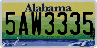AL license plate 5AW3335