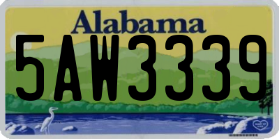 AL license plate 5AW3339