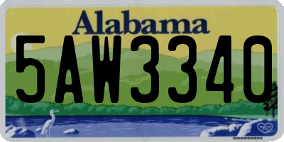 AL license plate 5AW3340