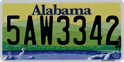 AL license plate 5AW3342