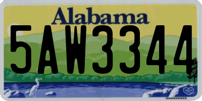 AL license plate 5AW3344