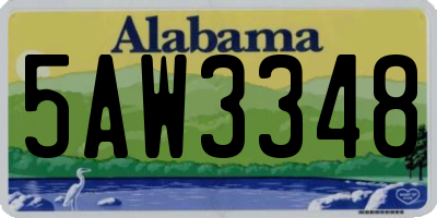AL license plate 5AW3348