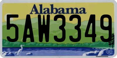 AL license plate 5AW3349