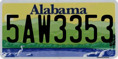 AL license plate 5AW3353