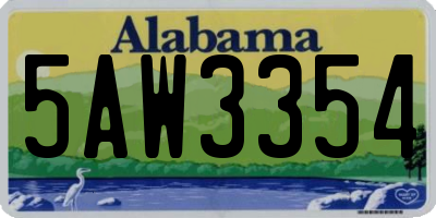 AL license plate 5AW3354