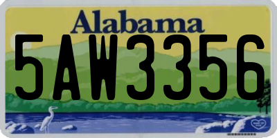 AL license plate 5AW3356