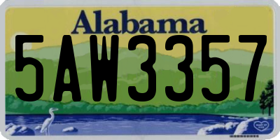 AL license plate 5AW3357