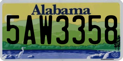 AL license plate 5AW3358