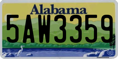 AL license plate 5AW3359