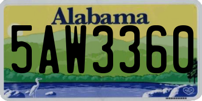 AL license plate 5AW3360