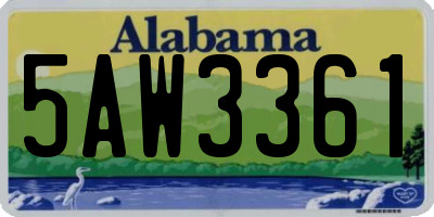 AL license plate 5AW3361