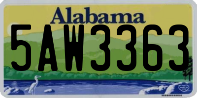 AL license plate 5AW3363