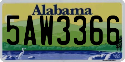 AL license plate 5AW3366