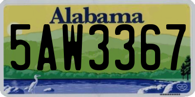 AL license plate 5AW3367