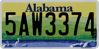 AL license plate 5AW3374