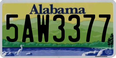 AL license plate 5AW3377