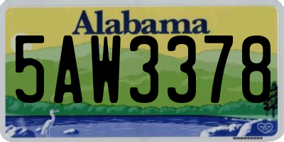 AL license plate 5AW3378