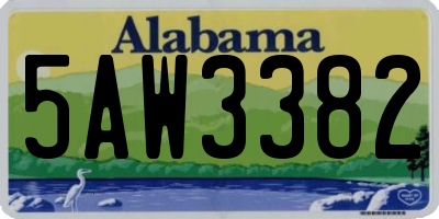 AL license plate 5AW3382