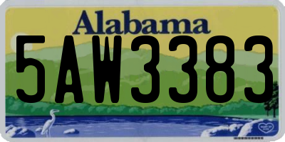 AL license plate 5AW3383