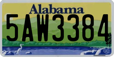 AL license plate 5AW3384