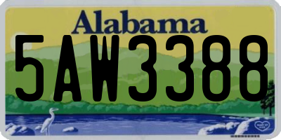 AL license plate 5AW3388