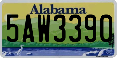 AL license plate 5AW3390