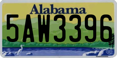 AL license plate 5AW3396