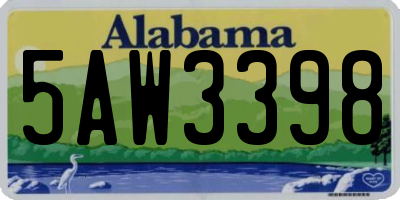 AL license plate 5AW3398