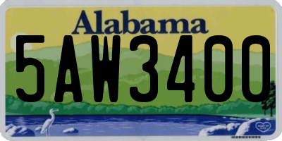 AL license plate 5AW3400