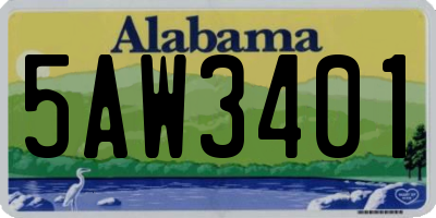 AL license plate 5AW3401