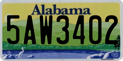 AL license plate 5AW3402