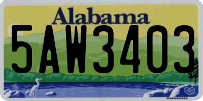 AL license plate 5AW3403