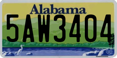 AL license plate 5AW3404