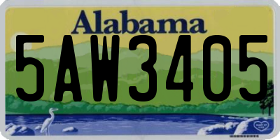 AL license plate 5AW3405