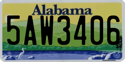 AL license plate 5AW3406