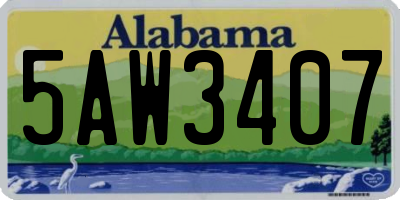 AL license plate 5AW3407