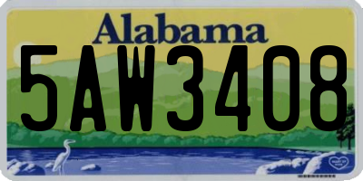 AL license plate 5AW3408