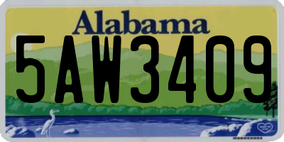 AL license plate 5AW3409