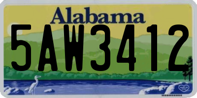 AL license plate 5AW3412