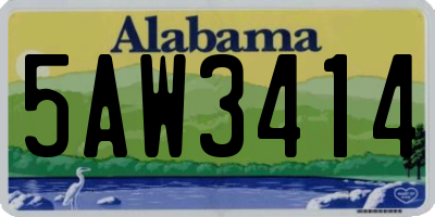 AL license plate 5AW3414