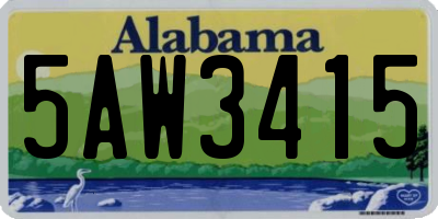 AL license plate 5AW3415