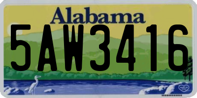 AL license plate 5AW3416